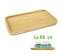 imposyu Vassoio da Bagno in Bambù 29x16 cm Vassoio Decorativo Rettangolare Vassoio da Toeletta in Legno Vassoio Portaoggetti da Bagno per Vanità, Vasca, Lavello da Cucina