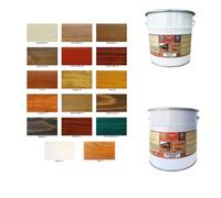 Impregnante cerato all'acqua da 2,5 litri + Finitura cerata all'acqua satinata o lucida da 2,5 litri per legno interni ed esterni (SATINATA, 205 - Ciliegio Chiaro)