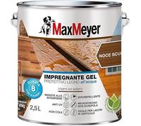 Impregnante gel acqua noce scuro 2.5L MAXMEYER per legno esterno