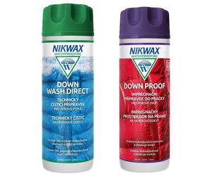 Impregnanti Nikwax Down wash direct + Down Proof 2x 300ml