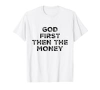 Imprenditore Dio Primo Cristo Amore Hustle Imprenditore Maglietta con Stampa Grafica Economica