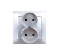 IMPRESSION presa doppia b/u argento GP-2Y/18