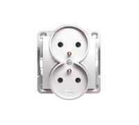 IMPRESSION Presa doppia con/e argento GP-2YRZ/m/18