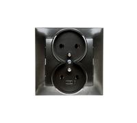 IMPRESSION Presa doppia con/o antracite GP-2YZ/50