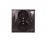 IMPRESSION Presa doppia con/u con mascherine antracite GP-2YZP/50