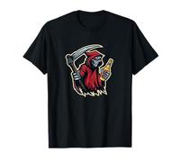 Impressionante Birra con Grim Reaper Logo Maglietta