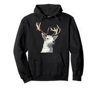Impressionante Cervo in Costume Bianco per Gli Amanti Albino Felpa con Cappuccio
