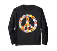 Impressionante Flower Power I Hippie I Segno della Pace Maglia a Manica