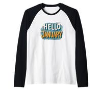 Impressionante Hello Gennaio Emblema Costume Maglia con Maniche Raglan