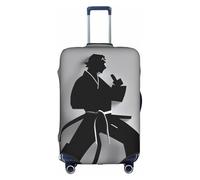 Impressionante Karate Uomini Stampa Valigie Copertura Elastica Lavabile Anti Graffio Protezione Dei Bagagli Antipolvere Elegante, bianco, XL