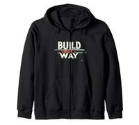 Impressionante Logo Statement con Built Your Way Motto Felpa con Cappuccio