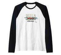 Impressionante Logo Statement con Built Your Way Motto Maglia con Maniche Raglan