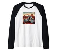 Impressionante Moto del Deserto per Gli Amanti di Strade e Viaggi Maglia con Maniche Raglan