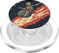 Impressionante scheletro cavalca una meteora con fuoco e fiamme PopSockets PopGrip per MagSafe