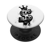 Impressionante segno del dollaro con corona sguardo PopSockets PopGrip Adesivo