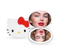 Impressions Vanity - Specchio compatto a LED Hello Kitty, da viaggio, con ingrandimento 3X, luminosità regolabile, pulsante sensore soft touch e design a forma di Hello Kitty