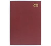 Imprint - Agenda 2024 di alta qualità, formato A4, due pagine al giorno, con copertina rigida e nastro segnalibro, agenda da scrivania per casa e ufficio, organizer per ristoranti, colore: bordeaux