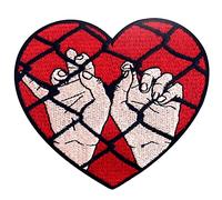 Imprisoned by Love, toppa ricamata a forma di cuore, da applicare con ferro da stiro o cucire