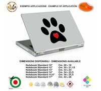 Impronta animale adesivo notebook sticker footprint pvc black white cropped