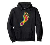 Impronta Colorata Immagine Termica Del Piede Arte Streetwear Felpa con Cappuccio