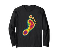 Impronta Colorata Immagine Termica Del Piede Arte Streetwear Maglia a Manica