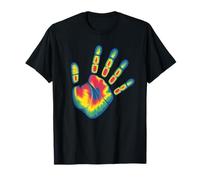 Impronta Di Mano Colorata Immagine Termica Mano Arte Maglietta