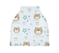 Impronta Di Orso Stella Dei Cartoni Animati Auto per Bambini Passeggino Tettoia Copri Seggiolino Copertura Infermieristica per L'Allattamento Al Seno All-In-1 Morbido Traspirante Elastica Tettuccio