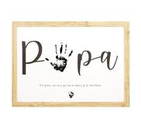 Impronta papà, festa del papà, compleanno papà, regalo di nascita, impronta bambino, ricordo del bambino, regalo per papà (con cornice in legno)