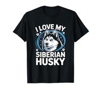 Impronte di Zampe di I Love My Siberian Husky Maglietta