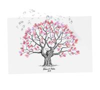 Impronte digitali albero tela - grafica personalizzabile per albero di impronte digitali, ricordo significativo | idea unica per il libro degli ospiti per matrimoni, perfetta come decorazione per la