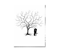 impronte digitali albero tela Guest Book, Libro degli ospiti con albero delle impronte digitali for matrimoni, tela multicolore, dimensioni multiple, anniversario(Color013,50x70cm 2sets inkpad)