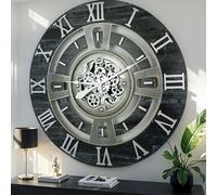 ImprovingLife The Gears Clock Real Moving Gear Orologio da parete della linea Inghilterra (nero vintage, 60 cm)
