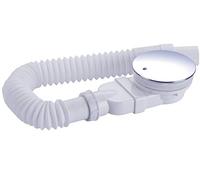 IMPTS Set di scarico extra piatto, 90 mm, foro di scarico per piatto doccia, sifone con tappo antiodore, filtro per capelli, tubo flessibile