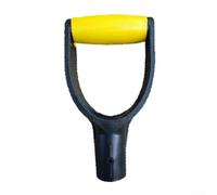 Impugnatura a D Grip in plastica di ricambio per pala, rastrello, forchetta, accessorio ergonomico e leggero, foro da 31 mm, confezione da 2 (giallo-nero)