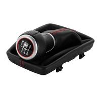 Impugnatura Asta Cambio Per A4 8E B6 B7 2000-2008 Pomello Del Cambio | Copri stivale con ghetta per penna con leva del pomello del cambio in pelle PU per auto a 5/6 velocità(6 Speed Black-RD)