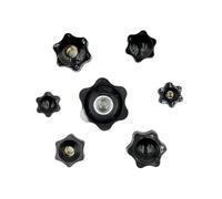 Impugnatura filettata a forma di fiore, M4 M5 M6 M8 M10 M12 Manopola di serraggio Dado Prugna Bachelite Filettatura manuale a stella Pollice Manopola (Blind Hole,M5 (testa 25 mm) 10 pz