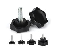 Impugnatura filettata a forma di fiore, M4 M5 M6 M8 M10 M12 Prugna bachelite a mano vite vite bullone filettatura a stella dadi a morsetto pulsante acciaio al carbonio_M6(12 mm (10 pz)-M6(testa 32 mm