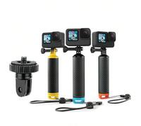 Impugnatura galleggiante impermeabile monopiede per GoPro Hero 13 12 11 10 9 8 7 6 5 4 3+ 2 1 Session Nero Argento, accessori per maniglia e supporto per sport acquatici e action cam blu,colore aranci