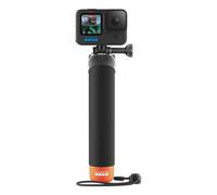 Impugnatura galleggiante per GoPro con base a sgancio rapido e cinturino da polso nero e arancione