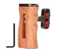 Impugnatura in legno laterale universale, maniglia laterale in legno brasiliana regolabile, alluminio anodizzato in bronzo, supporto per scarpe fredde per gabbia per fotocamera