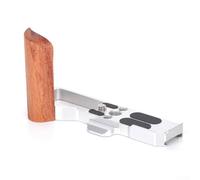 Impugnatura in legno per GR4, impugnatura per fotocamera in lega di alluminio CNC con supporto Arca-for, piastra di base leggera antiurto per una facile batteria, nero argento (argento)