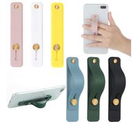 Impugnatura in pelle per cellulare, facile da installare, rimovibile e riutilizzabile, compatibile con la maggior parte degli smartphone e tablet (6