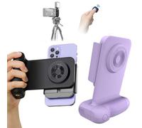 Impugnatura magnetica per smartphone, impugnatura per fotocamera con telecomando Bluetooth rimovibile, supporto per cellulare per iPhone, selfie Triop con /4' Cold Shoe (viola)