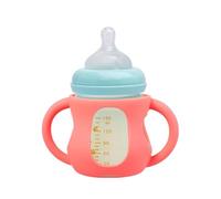 Impugnatura per biberon, 11 x 11 x 6,5 cm, in silicone, supporto ergonomico per l'autonomia, design di aiuto per l'apprendimento, biberon per latte e acqua, applicazione con presa