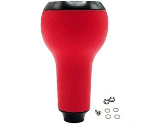 Impugnatura per mulinello da pesca fai da te, in silicone a forma di zucca, antiscivolo, ammortizzante, resistente all'usura, per ruota con gocce d'acqua, S/D (rosso)