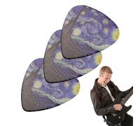 Impugnatura per plettri per chitarra: stella trest spessori, plettri per | chitarra con design cielo, plettri classici triangolari per basso e chitarra elettrica, plettri durevoli e pesanti, ideali pe