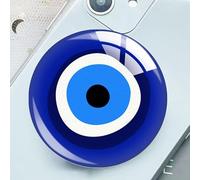 Impugnatura per telefono Evil Eye, in vetro, stile boho, chic, compatibile con iPhone, tablet e Kindle, accessorio per cellulare con cristalli blu, per ragazze e donne
