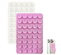 Impugnatura per telefono in silicone double-face, 40 ventose più forti per un uso a mani libere, supporto antiscivolo adesivo (trasparente-rosa), accessori per telefono leggeri (trasparente-rosa)