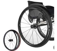 Impugnature antiscivolo for cerchione for sedia a rotelle - Coperture for spinta in silicone da 24 pollici | 1 paio: manopole e accessori for ruota posteriore (Color : Black, Size : 24in)