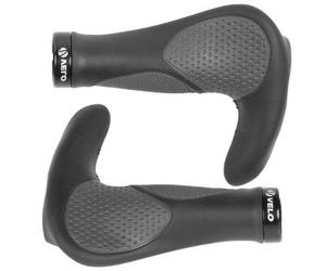 Impugnature ergonomiche per bici con corna a tripla densità - la coppia ( Nero/Grigio )